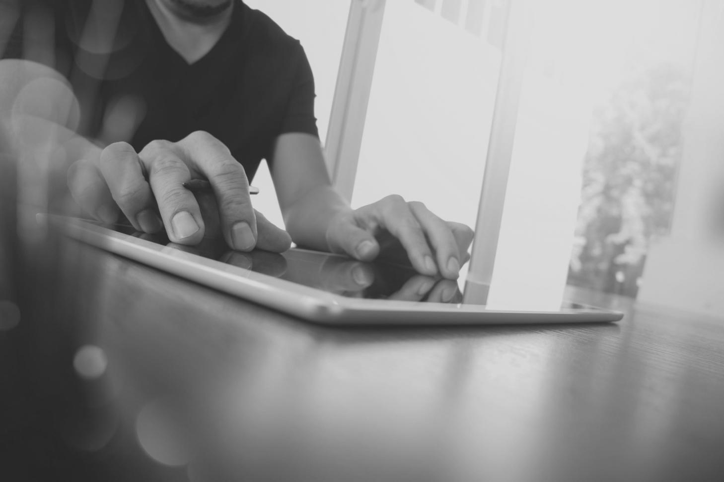 Professional workspace setup with modern technology